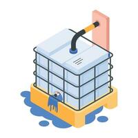 Isometric Icons of Plumbing Work vector