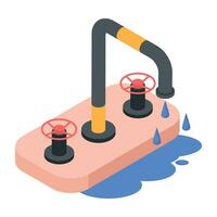 Plumbing Items Isometric Icon vector