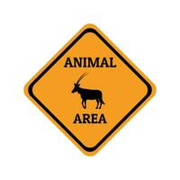 arabian antelope animal warning traffic sign flat design vector illustration