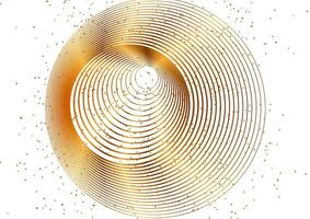 Golden minimal round lines and shiny dust particles abstract background vector