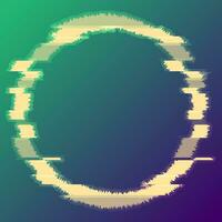 Abstract glitch effect luminous circle background vector