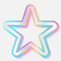 Holographic star shape geometric abstract tech background vector