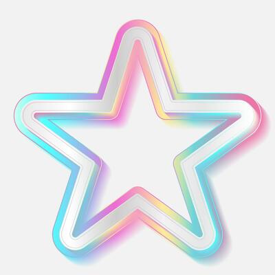 Holographic star shape geometric abstract tech background