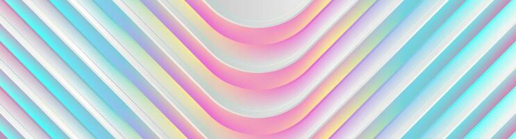 Holographic stripes geometric abstract tech background vector