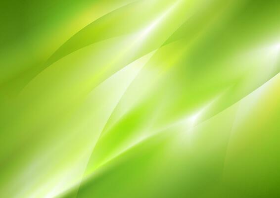 Bright green smooth stripes and waves abstract tech background