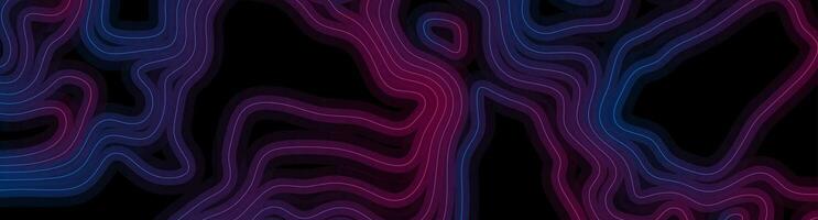 Neon outline topographic contour map abstract tech background vector