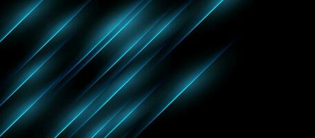 Abstract black corporate background with blue glowing lines vector