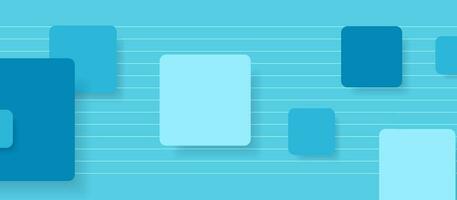 Blue cyan abstract minimal background with squares vector