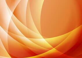 Bright orange glossy waves abstract elegant background vector