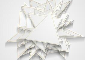 Grey and golden tech abstract low poly background vector