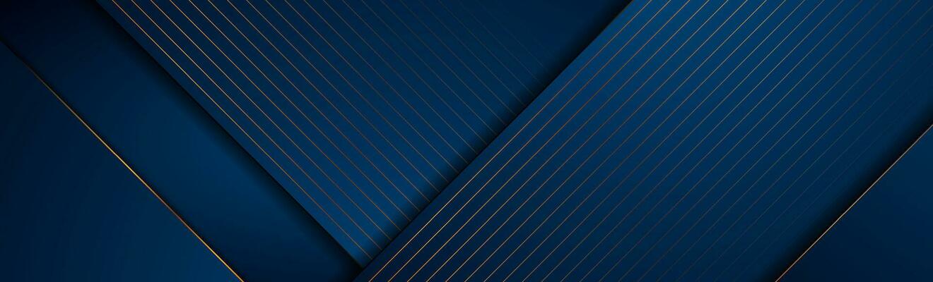 Dark blue and golden abstract tech geometric background