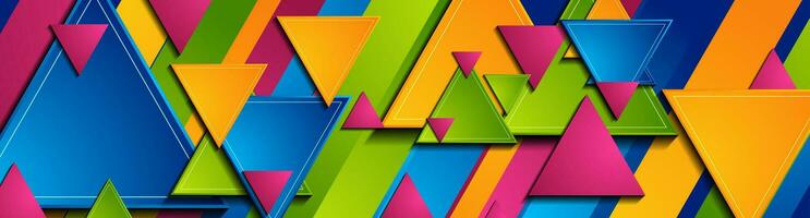 Colorful triangles abstract geometric background vector