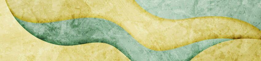 Blue and yellow grunge waves abstract material background vector