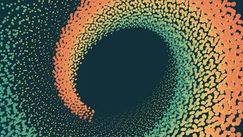 Abstract spiral rainbow dotted vortex background. vector