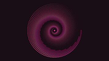 Abstract spiral dotted vortex shape purple color background. vector