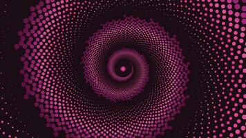 Abstract spiral dotted vortex shape purple color background. vector