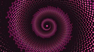 Abstract spiral dotted vortex shape purple color background. vector