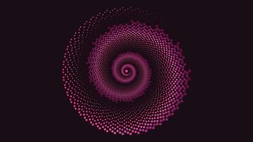 Abstract spiral dotted vortex shape purple color background. vector