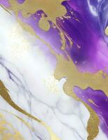 Gold and white marble with gold swirls AI Generative photo