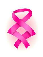 Pink ribbon placed on White Background AI Generative photo