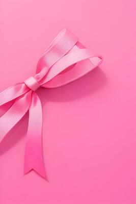 Pink ribbon placed on White Background AI Generative