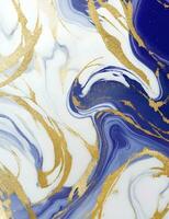 Gold and white marble with gold swirls AI Generative photo