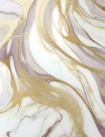 Gold and white marble with gold swirls AI Generative photo