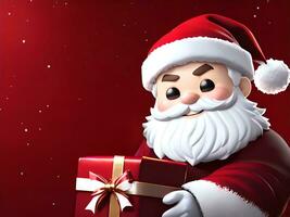 Santa claus with present gift box - Generated image photo