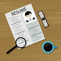 Job search and head hunting. Recruitment and research employee, hiring candidate. Vector illustration