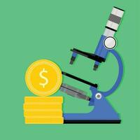 Financing of science. Vector investment in scientific project experiment illustration