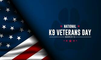 nacional k9 veteranos día antecedentes vector ilustración