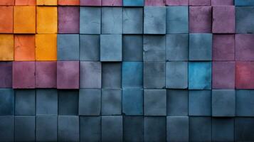 Colorful geometric background made of multicolored blocks. Abstract background. Generative AI photo