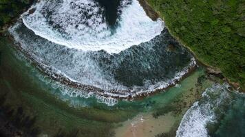 Aerial View from Batu Bengkung Beach located in Malang, East Java, Indonesia video