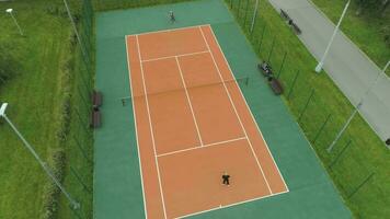 Aerial of Playing Tennis video