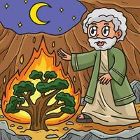 Christian Moses and the Burning Bush Colored vector