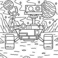 Rover Robot Coloring Page for Kids vector