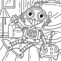 Robot and Remote Control Coloring Page for Kids vector