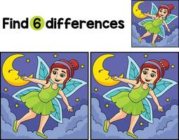 Flying Fairy Find The Differences vector