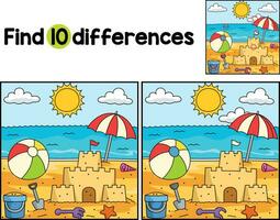 Toys On The Beach Find The Differences vector