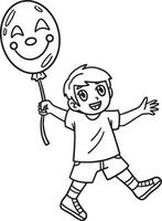 circo niño con un payaso globo aislado vector