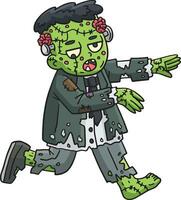 Zombie Frankenstein Cartoon Colored Clipart vector