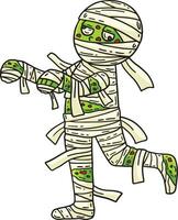 zombi momia dibujos animados de colores clipart ilustración vector