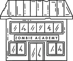 zombi academia aislado colorante página para niños vector