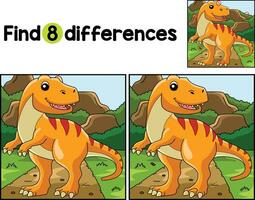 Tyrannosaurus Dinosaur Find The Differences vector
