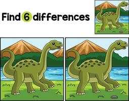 Neuquensaurus Dinosaur Find The Differences vector