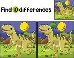 Yangchuanosaurus Dinosaur Find The Differences vector