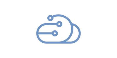 technology logo design with cloud elements.made in a minimalist line style. vector