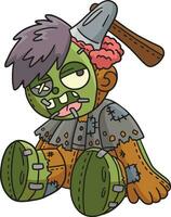 Zombie Plushie Cartoon Colored Clipart vector