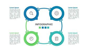 4 processes for success. Infographic cycle design template. Business presentation. Vector illustration.