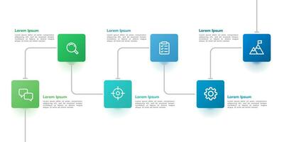 6 process to success. Infographic thin line design template. Business presentation, Planning, and Strategy. Vector illustration.